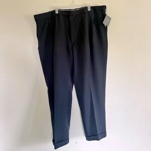 NWT Men’s Enro Navy Sublima Pleat Cuff Dress Pants Size 50